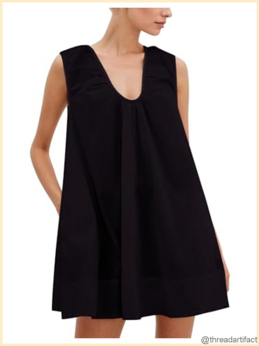 Sleeveless Babydoll Mini Dress with Pockets